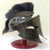 Medieval Armour King Leonidas Helmet Black Finish Greek Spartan 300 Roman Halloween Helmet with Wooden Stand view 1