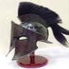 Medieval Armour King Leonidas Helmet Black Finish Greek Spartan 300 Roman Halloween Helmet with Wooden Stand view 4