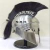 Nautical Replica Hub Medieval Greek Corinthian Helmet Wearable Armor with Plumes Silver Finish Roman Trojan Halloween Helmet W/Stand view 3