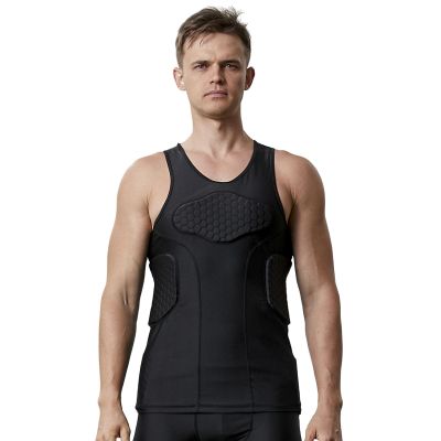 Topeter Padded Rib Protector Sleeveless Chest Protect Shirt Hockey Baseball Gear Paintball Football Protective Pads for Boys L