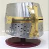 Brass Crusader Helmet Armor (Great Helm) with Wooden Stand Handmade Silver Halloween Helmet view 4