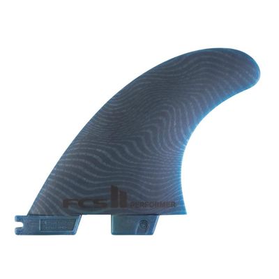 FCS Performer Eco Neo Glass Surfboard Fins (Small, Tri (3 Fins)), Blue