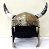 Nautical Replica Hub Antique Brass Horned Viking Helmet W/Stand Guards - Wearable Costume Armor Halloween Helmet view 4