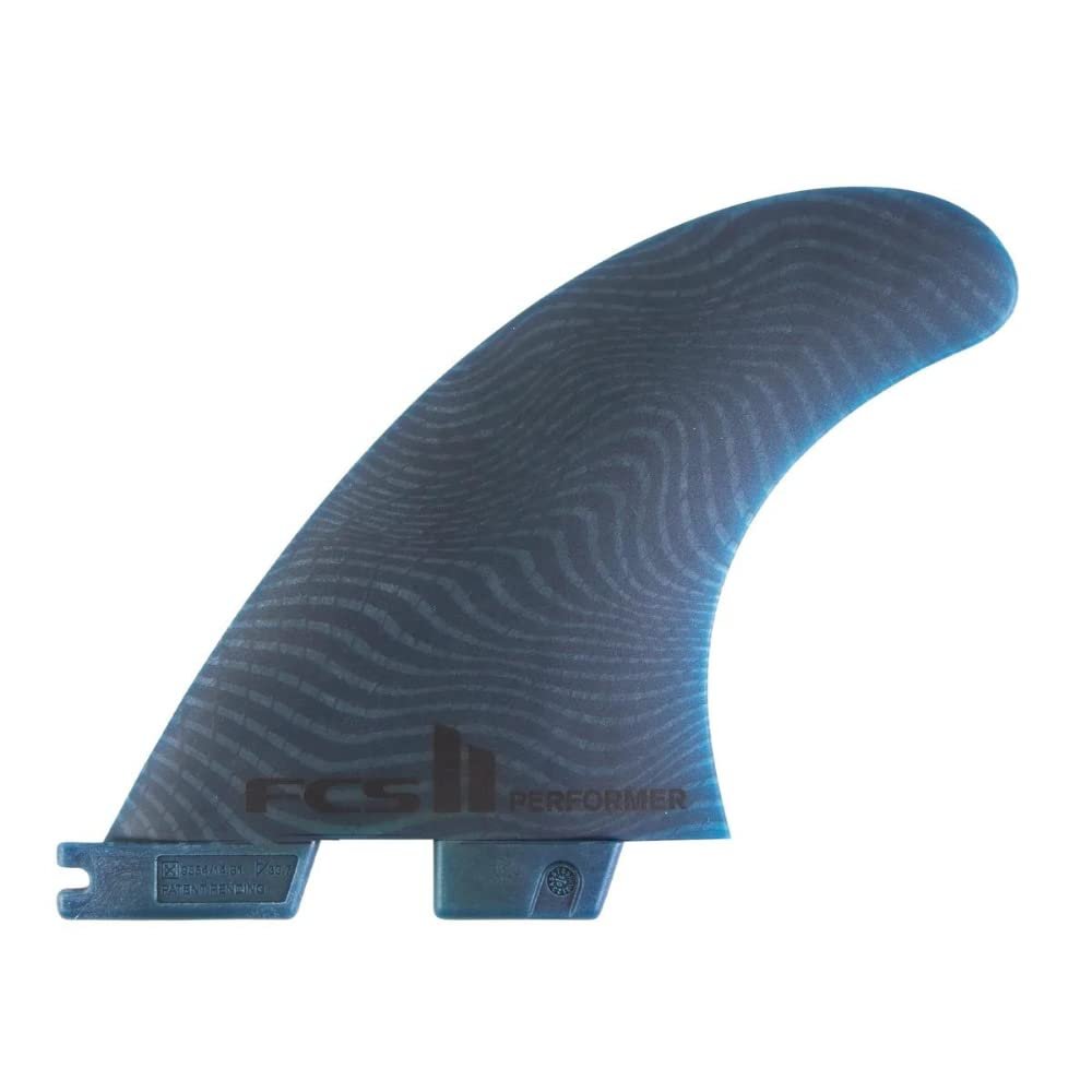 FCS Performer Eco Neo Glass Surfboard Fins (X-Small, Tri (3 Fins)), Blue