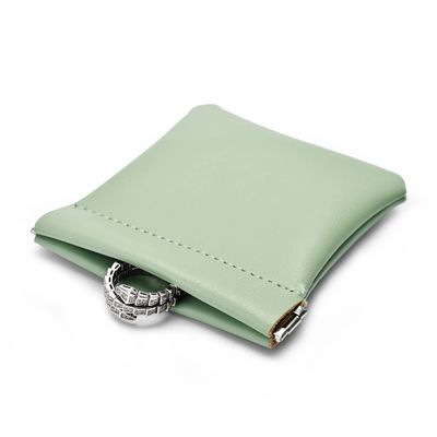 Woodten PU Leather Jewelry Travel Bag Leather Jewelry Pouch Christmas,Wedding Party Favor Gift Bag (S, Green)