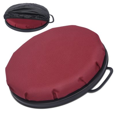 WarBull 360-Degree Swivel Bucket Seat, 5 Gallon Bucket Lid Cushion, Silent Spin Bucket Seat, Comfortable, with Waterproof Cover, for Hunting, Fishing, Gardening and Camping, Dark Red