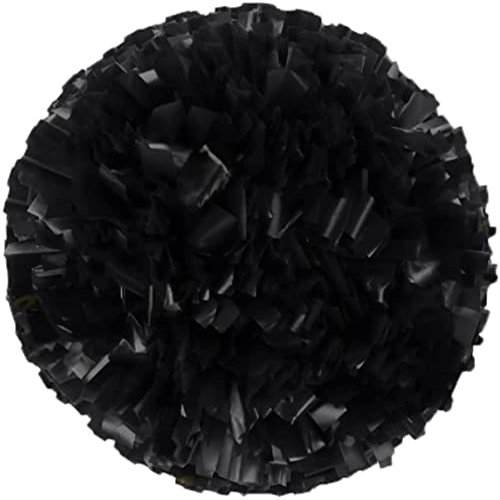 2 Pack pom poms Cheerleading with Baton Handle Plastic Cheer Poms Cheerleading Pompoms for Sports Party Dance Team Accessories Cheering Squad Spirit (A-Black)