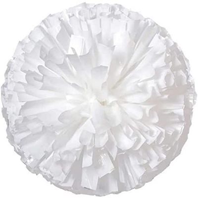2 Pack pom poms Cheerleading with Baton Handle Plastic Cheer Poms Cheerleading Pompoms for Sports Party Dance Team Accessories Cheering Squad Spirit (A-White)