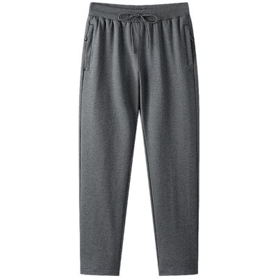 ANUFER Mens Slim Fit Cotton Sweatpants Jogging Bottoms with Zipper Pockets Casual Trousers Open Bottom Grey XL