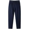 ANUFER Mens Slim Fit Cotton Sweatpants Jogging Bottoms with Zipper Pockets Casual Trousers Open Bottom Navy S