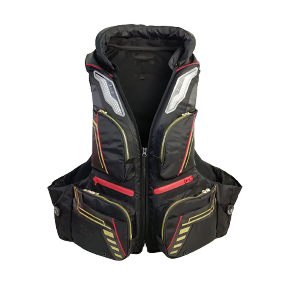 7HAHA3 Men Women Fishing Vests Outdoor Activities Surfing Jacket Multi Pockets Surfing Jacket Trout Bass Fishing Gear,Black,XL(190cm99kg)