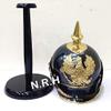German Prussian PICKELHAUBE Helmet Brass Accents Imperial Halloween Officer Spike Helmet PICKELHAUBE W/Stand view 2