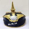 Nautical Replica Hub WWI & II German PICKELHAUBE Hessen Spike Halloween Helmet | Leather Prussian Bavarian Helmet | Brass Military Officer Mens Costume W/Stand view 3