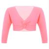 Aislor Girls Kids Long Sleeve Knot Ballet Dance Wrap Tops Cardigan Shrug Gymnastic Sweater Dance Dress Cover Up Dark Pink 6-10 Years view 1
