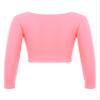 Aislor Girls Kids Long Sleeve Knot Ballet Dance Wrap Tops Cardigan Shrug Gymnastic Sweater Dance Dress Cover Up Dark Pink 6-10 Years view 2