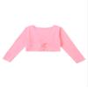 Aislor Girls Kids Long Sleeve Knot Ballet Dance Wrap Tops Cardigan Shrug Gymnastic Sweater Dance Dress Cover Up Dark Pink 6-10 Years view 3