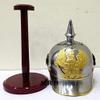 Halloween German Pickelhaube Military Helmet |Steel Imperial Prussian Officer Spiked | WWI & WWII Helmets with Wooden Stand Silver Finish view 4