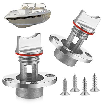 Ripeng Boat Drain Plug Stainless Steel Marine Drain Plug Oval Garboard Transom Boat Plug Kit with Waterproof Seal Ring for 1 Inch Hole, Thread for 3/4 Inch (2, Red)