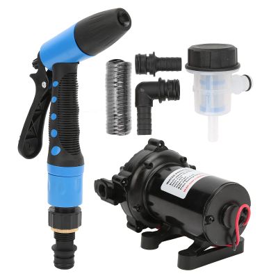 Ymiko 24V Washdown Deck Wash Pump KIT 5.0GPM 70PSI 137.8ft Head Diaphragm Plastic Deck Wash Pump for RV Marine Boat Yacht