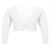Aislor Girls Kids Long Sleeve Knot Ballet Dance Wrap Tops Cardigan Shrug Gymnastic Sweater Dance Dress Cover Up White 6-10 Years view 1