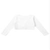 Aislor Girls Kids Long Sleeve Knot Ballet Dance Wrap Tops Cardigan Shrug Gymnastic Sweater Dance Dress Cover Up White 6-10 Years view 4
