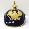 Nautical Replica Hub Imperial German Spiked Pickelhaube Officer Halloween Helmet- Black Leather & Brass With Wooden Stand view 3