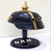 Nautical Replica Hub Imperial German Spiked Pickelhaube Officer Halloween Helmet- Black Leather & Brass With Wooden Stand view 4
