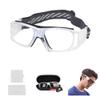 SooGree Sport Goggles Basketball Soccer Football Sports Protective Eyewear Eye Safety Glasses Men Women Racquetball Goggles Lens Replaceable (Transparent Frame Black Pad) view 1