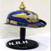 German Pickelhaube Helmet | Leather Pickelhaube Imperial Prussian Halloween | Brass Military Officer Blue Helmet W/Stand view 1
