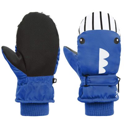 American Trends Toddler Snow Gloves Winter Kids Ski Glove Waterproof Mittens for Toddler Boys Girls Warm Mitten Blue Whale S(Fits 2-4 Years)