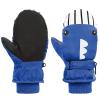 American Trends Toddler Snow Gloves Winter Kids Ski Glove Waterproof Mittens for Toddler Boys Girls Warm Mitten Blue Whale S(Fits 2-4 Years) view 1