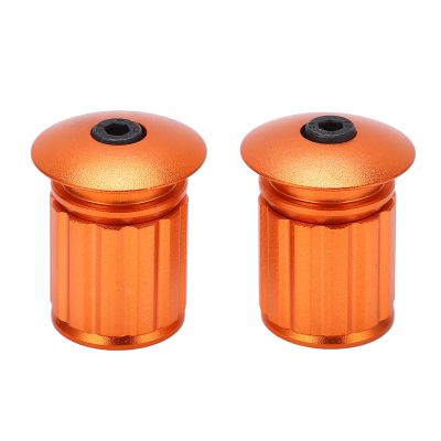 VBESTLIFE Handlebar End Plugs, Aluminum Alloy Expansion Locking Handlebar End for Mountain Road Folding Bike(Orange) and Spare Parts