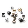 HANRUO 50 Sets 8x8x9mm Round Double Rivet Stud Collision Nail Spike Bag Belt Garment Bracelet Metal for DIY Shoes (Color : Rhodium) view 2
