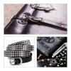 HANRUO 50 Sets 8x8x9mm Round Double Rivet Stud Collision Nail Spike Bag Belt Garment Bracelet Metal for DIY Shoes (Color : Rhodium) view 3