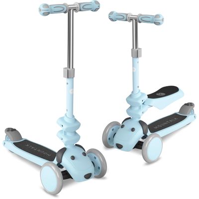 Mountalk Toddler Scooter/Balance Bike, 3 Wheels Scooter with Seat, Ride On Toys for Girls and Boys 1-6 Years (2 in 1 - Blue)