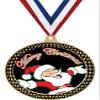 Santa Claus Starfire Medals and Trophies, 2.5" Gold Merry Christmas Medal Awards, 100 Pack Prime view 1