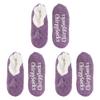 BambooMN Adult Women Soft Warm Cozy Fancy Yarn Slippers Non-Slip Lined Socks, Indoor Comfy House Slippers, Large, Purple, 3 Pairs view 2