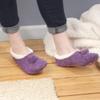 BambooMN Adult Women Soft Warm Cozy Fancy Yarn Slippers Non-Slip Lined Socks, Indoor Comfy House Slippers, Large, Purple, 3 Pairs view 3