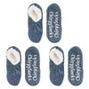 BambooMN Adult Women Soft Warm Cozy Fancy Yarn Slippers Non-Slip Lined Socks, Indoor Comfy House Slippers, Medium, Navy, 3 Pairs view 2