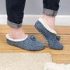 BambooMN Adult Women Soft Warm Cozy Fancy Yarn Slippers Non-Slip Lined Socks, Indoor Comfy House Slippers, Medium, Navy, 3 Pairs view 3