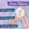 BambooMN Adult Women Soft Warm Cozy Fancy Yarn Slippers Non-Slip Lined Socks, Indoor Comfy House Slippers, Medium, Navy, 3 Pairs view 4