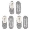 BambooMN Adult Women Soft Warm Cozy Fancy Yarn Slippers Non-Slip Lined Socks, Indoor Comfy House Slippers, Large, Charcoal, 3 Pairs view 2