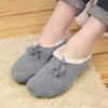 BambooMN Adult Women Soft Warm Cozy Fancy Yarn Slippers Non-Slip Lined Socks, Indoor Comfy House Slippers, Large, Charcoal, 3 Pairs view 3