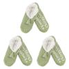 BambooMN Adult Women Soft Warm Cozy Fancy Yarn Slippers Non-Slip Lined Socks, Indoor Comfy House Slippers, X-Large, Sage, 3 Pairs view 1