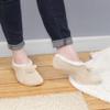 BambooMN Adult Women Soft Warm Cozy Fancy Yarn Slippers Non-Slip Lined Socks, Indoor Comfy House Slippers, X-Large, Taupe, 3 Pairs view 3