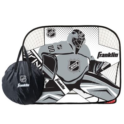 Franklin Sports Kids Portable Street Hockey Goal + Shooter Tutor Set - Pop Up Folding Net with Goalie Target Included - 2-in-1 Goal Set