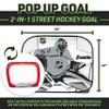 Franklin Sports Kids Portable Street Hockey Goal + Shooter Tutor Set - Pop Up Folding Net with Goalie Target Included - 2-in-1 Goal Set view 2
