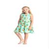 Matchable Family Hawaiian Fit and Flare Dress, Pineapple Skull Turquoise, Girl, Size 6 view 2