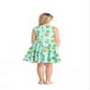 Matchable Family Hawaiian Fit and Flare Dress, Pineapple Skull Turquoise, Girl, Size 6 view 3