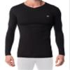 AMERICAN HEAVEN Men's 3 Pack Base Layer Long Sleeve Thermal V Neck Top | Soft & Lightweight Fleece Lined Shirts (3 Pack- Black/White/Grey, Medium) view 2